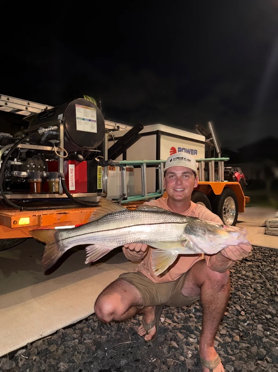 Eric Kuhn, owner of Xtreme Kleen, in front of the rig in Portland, TX